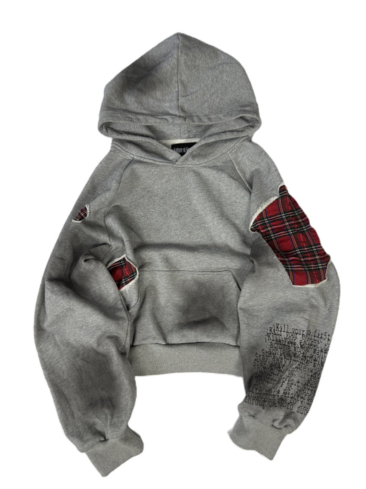 Melange Grey Tartan Hoodie