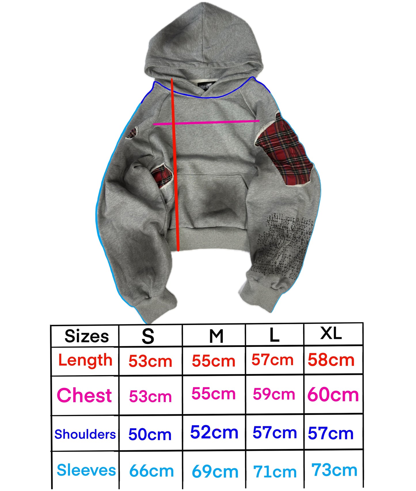 Melange Grey Tartan Hoodie