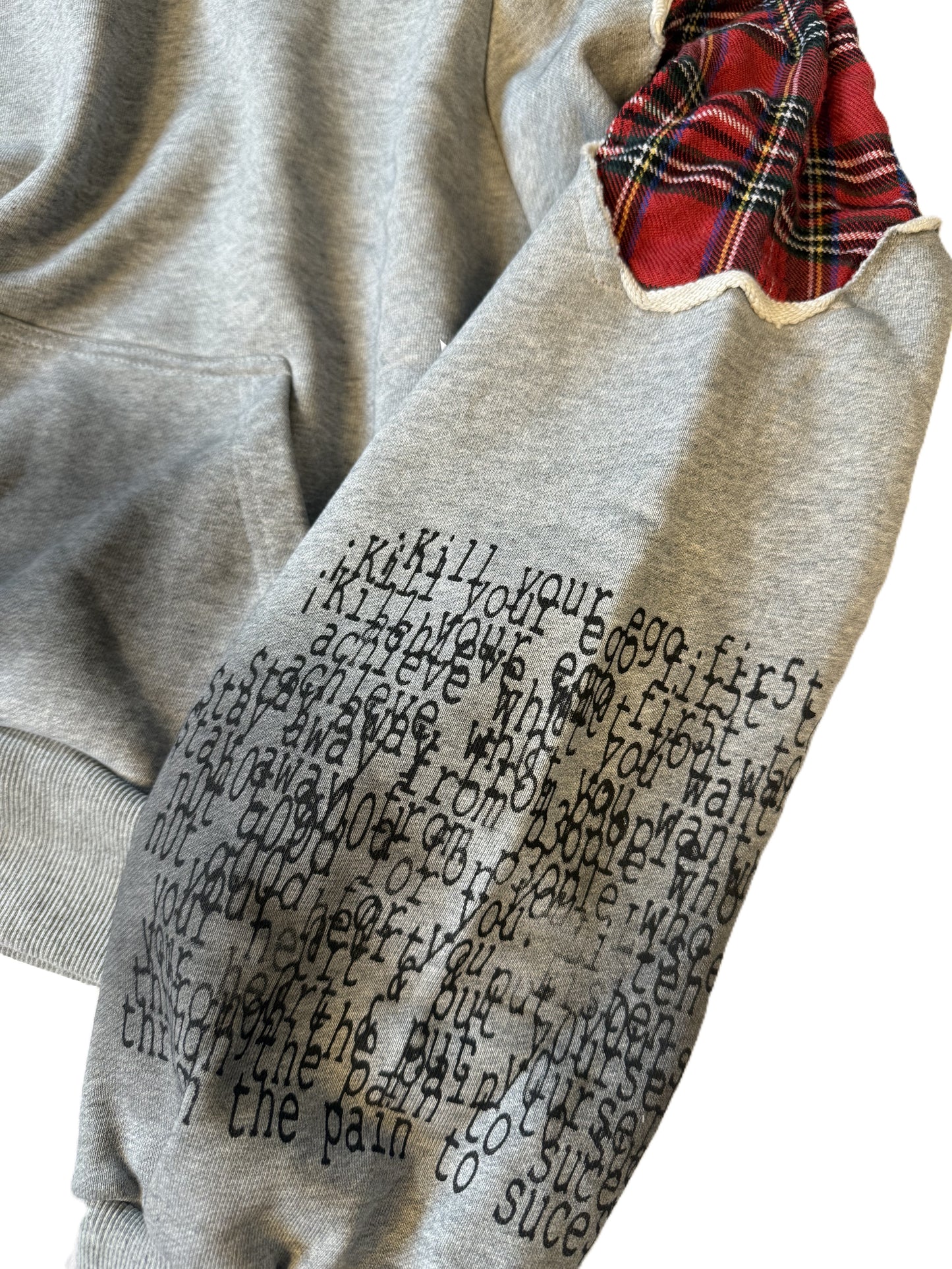 Melange Grey Tartan Hoodie